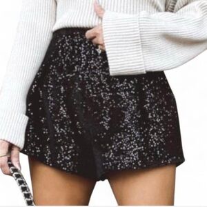 Zara Black Sequin Shorts